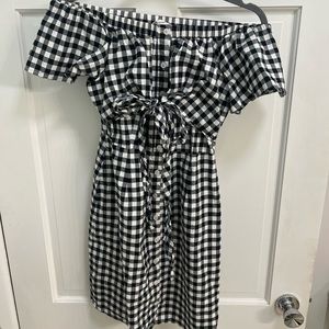 Gingham Off-Shoulder Dress